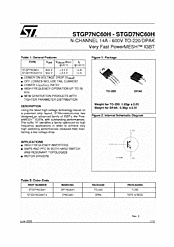 DataSheet STGP7NC60H pdf